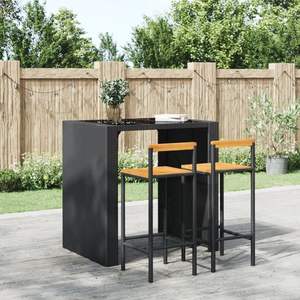 Ensemble de 2 tabourets de bar noirs, chaises de jardin élégantes - Product Image 1
