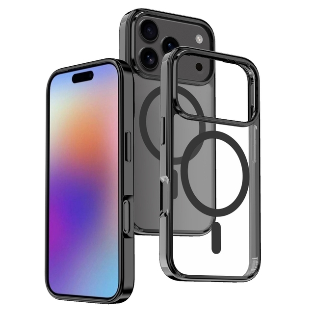Clear Acrylic TPU Hybrid Phone Case for iPhone 15 Prom Max Anti-Yellow Magnetic Charging Cover for iPhone 11 to 17 Pro Max