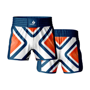 Custom Muay Thai Boxing <b>Shorts</b> <b>MMA</b> Training <b>Shorts</b> Front Logo 100% Polyester Light Weight Breathable Quick Dry Unisex <b>Shorts</b> - Product Image 4