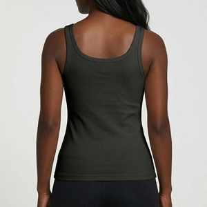 Camiseta sin mangas acanalada con cuello redondo, ajustada, de punto, flexible, transpirable, suave, personalizada, OEM, fabricante mayorista - Product Image 3