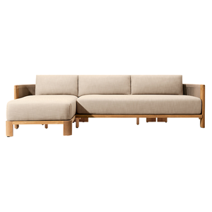 Elegante Sofá Seccional Minimalista para Patio, Panel de Madera de Teca con Cuerda Tejida, Muebles Modulares de Exterior para Resort o Villa - Product Image 2