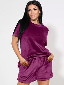 Conjunto Formal Transpirable de Dos Piezas 2026: Sudadera Corta con Cremallera de Algodón y Terciopelo Tejido, y Pantalones Cortos - Product Image 5