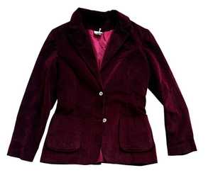 Blazer en velours bordeaux vintage fabriqué aux États-Unis avec étiquette Union - Taille S - Product Image 2