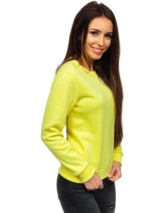 Nuevo Diseño de Última Moda, Camisetas de Color Neón sin Capucha, Camisetas de Cuello Redondo para Mujer, Camiseta Deportiva de Color Sólido - Product Image 2
