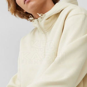Sudaderas con capucha de invierno para hombre con media cremallera, 100% algodón polar, tela cómoda y suave, transpirable, ecológica, antiarrugas, costuras resistentes - Product Image 5