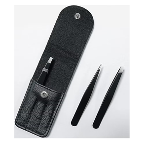 Juego de 4 Pinzas Profesionales para Cejas de Acero Inoxidable con Estuche, Logotipo Personalizado, Duraderas, Ecológicas, Ligeras, Puntiagudas y Antiestáticas - Product Image 5
