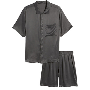 Custom Men's <b>Ice</b> Silk Pajamas Short Sleeved Pajamas Plus Size Loose 5XL <b>Home</b> Wear Sleepwear Set With Best Quality 2026 - Product Image 1