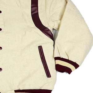 Chaqueta universitaria retro de béisbol personalizada para hombre, de lana gruesa, cuello alto informal, cálida para invierno, estilo urbano, con bordado y calefacción. - Product Image 3