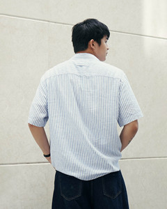 Men's Autumn <b>Short</b>-<b>Sleeve</b> Knitted 100% Cotton Regular Fit Solid Casual Turn-down Collar Breathable Single Button <b>Dress</b> <b>Shirts</b> - Product Image 2