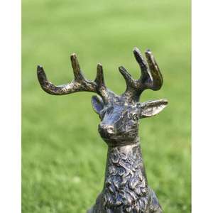 Decoración Navideña, Reno de Metal con Astas de Tamaño Real, Escultura de Reno, Accesorios de Jardín, Estatua - Product Image 2