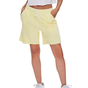 Shorts de jogging décontractés pour femme en molleton 100 % coton respirant, style vintage, avec boutons, qualité supérieure, pour l'été, personnalisables OEM - Product Image 1