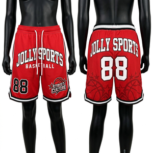 Shorts de basket-ball pour femmes, 150 GSM, polyester respirant, maille rouge, panneau latéral contrastant, sublimation, logo personnalisé, shorts pour femmes - Product Image 1
