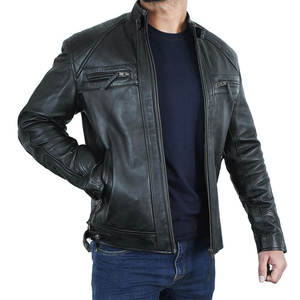 Blouson d'hiver en cuir de haute qualité, style zippé, blouson de motard, manteau coupe-vent d'extérieur, logo personnalisé, mode 2026 - Product Image 5