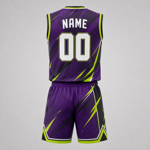 Maillot de basket-ball personnalisé Ensemble uniforme de basket-ball pour jeunes Maillot et short sublimés pour les équipes, les clubs, les écoles et les tournois - Product Image 2