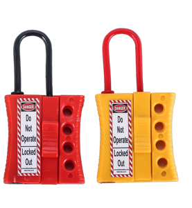Cadenas de sécurité isolé en nylon avec anse de blocage à 4 trous, anse de blocage d'urgence de 6 mm pour l'entretien industriel - Product Image 1