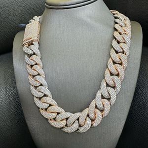 High Quality Customized 22 mm Cuban Link Moissanite Diamond <b>Chain</b> 925 Sterling Silver Rose Gold Diamond <b>Chain</b> - Product Image 5