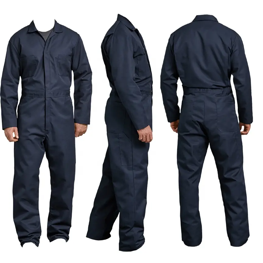 작업복 작업 유니폼 코튼 폴리 에스테르 안전 의류 남성 고품질 세관 로고 색상 크기