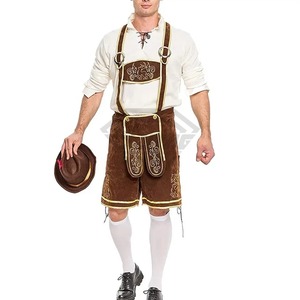 Shorts en cuir suédé pour homme, style bavarois Tracht, motif uni, impression numérique, séchage rapide, pour l'Oktoberfest - Product Image 1