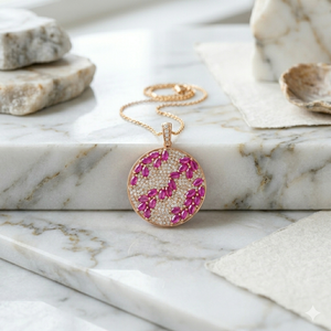 Premium Trendy Women Fashion 925 <b>Silver</b> Sterling Rose Gold Plated Gemstone Moissanite Custom Circle Pendant Charm <b>Necklace</b> Party - Product Image 2