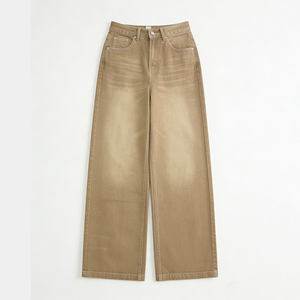 Conjunto de Dos Piezas OEM Personalizado para Mujer: Chaqueta Vaquera Vintage Lavada y Jeans de Pierna Recta - Product Image 5