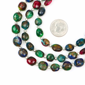 Perles de turquoise Mohave arc-en-ciel lisses en forme de pépites 6x8MM 8x10MM, perles de pierres précieuses pour la fabrication de bijoux, prix de gros, fournisseur en gros - Product Image 5