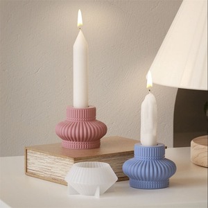 Modern Design Rosin & Handmade Round Shape Florals Pattern Candlestick Holder for Home Office and Hotel Use - Product Image 4