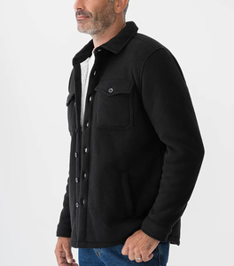 Chemises en polaire à manches longues pour hommes, 100% polyester, qualité supérieure, tendance, décontractées, vêtements de plein air, logo personnalisé - Product Image 5