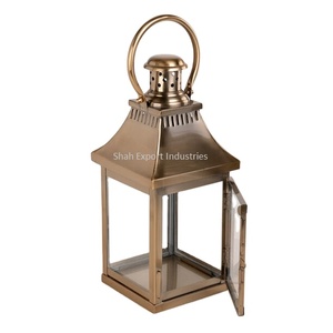 Good Looking Bronze Color Metal & Glass Rectangular <b>Candle</b> Lantern for Home Garden Balcony Decor <b>Hanging</b> Lanterns - Product Image 2