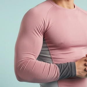 OEM Custom Logo Men Compression Shirt Long Sleeve Gym Fitness Tight Top Activewear Moisture Wicking Sports T-Shirt - Product Image 3