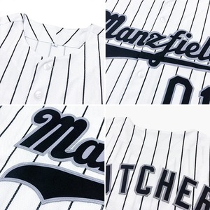 Camiseta de Softbol Personalizada para Mujer, Blanca con Rayas Negras y Grises, Transpirable, Absorbente de Humedad, Uniforme Deportivo para Equipo, Venta al Por Mayor - Product Image 5