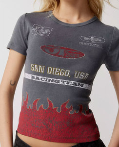 เสื้อครอปท็อปสไตล์ Y2K สำหรับฤดูร้อนปี 2026 ผ้าฝ้าย 100% ระบายอากาศได้ดี เสื้อยืดผู้หญิงคุณภาพสูง เสื้อยืดเรียบง่าย ปักลาย เซ็กซี่ บางเบา ไซส์พลัส - Product Image 3