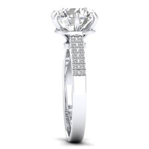 Anillo de compromiso REYES de oro macizo de 14 quilates con diamante de corte redondo de 2.8 quilates para mujer, regalos de boda de alta calidad, joyería fina - Product Image 3