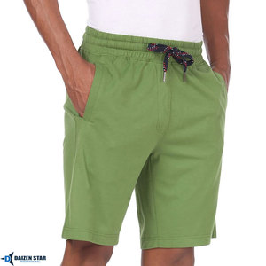 Shorts Bermuda en Coton Vert pour Homme, Taille Mi-Haute, Cordon Élastique, Poches Décontractées, Respirant, Séchage Rapide, Tissu Oxford Tricoté - Product Image 1