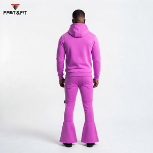 <b>Men</b> Winter Plus Size Sport <b>Hoodie</b> with Flared Trouser Set Quick Dry Breathable <b>Running</b> Gym Clothing - Product Image 5