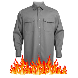 <b>Flame</b> Retardant Hi Visibility Workwear <b>Shirt</b> Long Sleeve Polyester Quick Dry Durable Industrial Protective Safety Clothing - Product Image 1