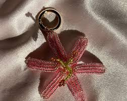 Classic Style Decorative Glass Beads Light Keychain Hand Embroidery <b>Rose</b> <b>Quartz</b> Crystal Customizable Valentine's Day Wedding - Product Image 2