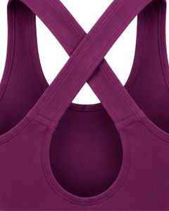 Customized Purple Women <b>Cross</b> Back Yoga Tank <b>Top</b> Breathable Sleeveless Gym Fitness Workout Activewear Sports Running Vest Shirt - Product Image 6