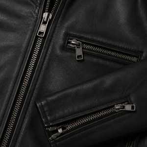 Custom Genuine Leather Men's Motorcycle Biker Jacket <b>Stand</b> Collar Front Waterproof <b>Vintage</b> Winter <b>Coat</b> OEM Service Available - Product Image 5