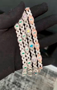 Pulsera Cubana Hecha a Mano con Diamantes Moissanite VVS Premium y Atractivo Diseño de Joyería Fina - Product Image 4