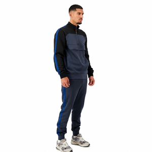 Conjunto Deportivo para Hombre con Bloques de Color, Chaqueta con Media Cremallera y Pantalones Jogger, Transpirable, Estilo Deportivo, para Otoño, Corte Regular - Product Image 2
