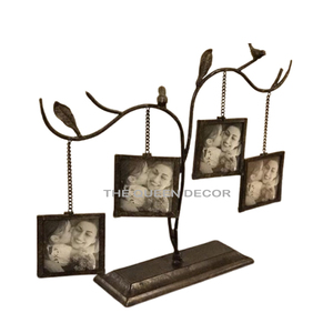Vintage inspired Aluminum Metal Unique Shape Silver Plated Photo <b>Frame</b> of Sophistication to Any Living Space - Product Image 5