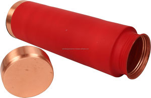 Mate Vintage Esmalte Ayurveda Beneficios para la salud Ecológico Cobre Metal Drinkware Botella Color rojo Desechable para beber - Product Image 2