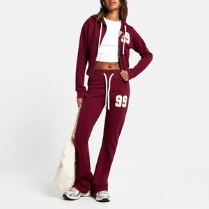 <b>Women's</b> Casual Two-Piece Sweat Set Zip Hoodie Heavy Duty Cotton Streetwear Fleece Windproof High Quality <b>Tracksuit</b> - Product Image 1