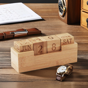 Tre vĩnh viễn Lịch vĩnh cửu khối lập phương vĩnh viễn tháng ngày động lực cơ khí đồng hồ bằng gỗ lịch đồng hồ - Product Image 2