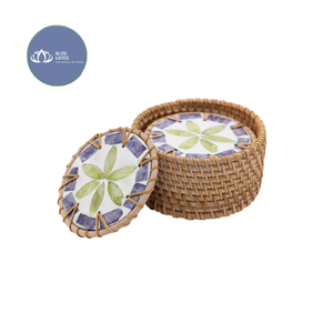 MÁS VENDIDO Posavasos de Cerámica y Ratán Natural Sostenible para Bebidas, Venta al por Mayor - Product Image 2
