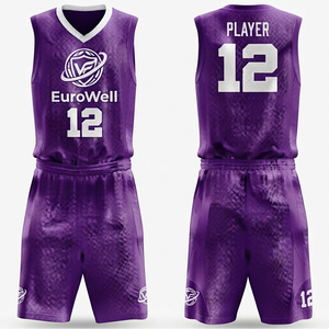 Uniforme de Baloncesto Juvenil Sublimado Personalizado de Alta Calidad, Secado Rápido, Transpirable, Antibacterial, Cuello en V, Manga Corta, 100% - Product Image 1