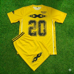 Ensemble de vêtements de sport pour hommes REXFIT SPORTS, t-shirt et short à séchage rapide, uniforme de fitness personnalisé, vêtements d'équipe sportive, respirant, fournisseur - Product Image 2