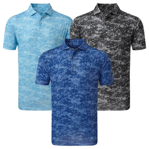 Polo camouflage à manches courtes pour homme, séchage rapide, en polyester tricoté, coupe décontractée, avec boutons - Product Image 1