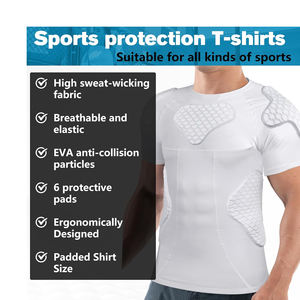 Camiseta Deportiva de Compresión con Logotipo Personalizado, Manga Corta y Acolchada para Fútbol, Camiseta Interior Acolchada de Manga Corta con Protección contra Impactos para Hombre - Product Image 6