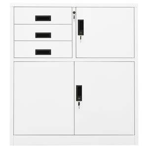 Archivador de Oficina Mediano de Acero Blanco, Archivador Rectangular para Uso en Oficina - Product Image 2